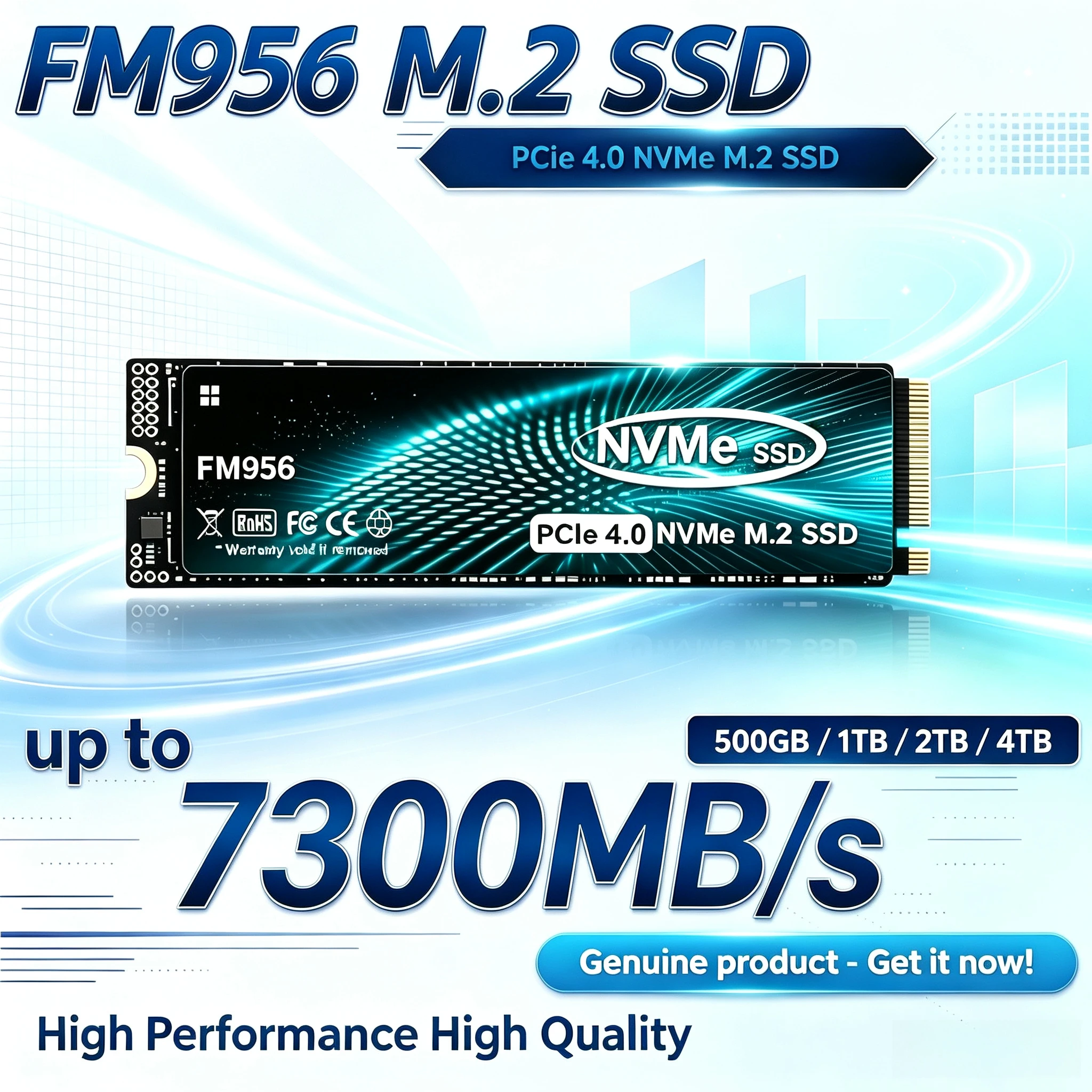 M.2 Nvme 4Tb Pcie 4.0 Ssd - SSD NVMe M.2 2280 originale FM956,