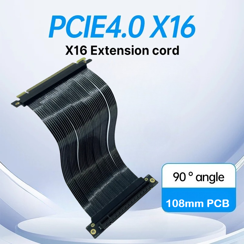 Pcie 4.0 X16 Riser Cable 90 Degree - Cavo di prolunga schermato per scheda