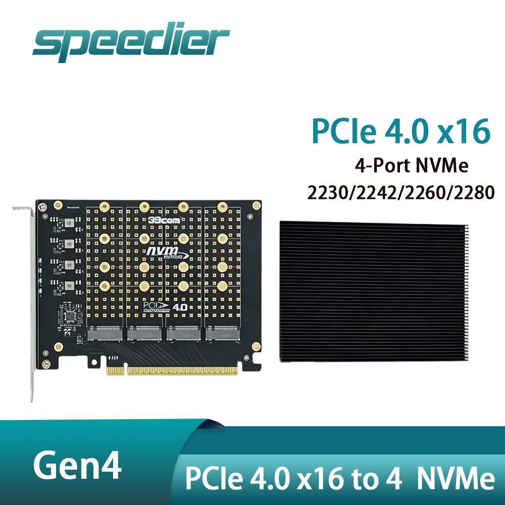 Scheda Adattatore PCIe 4.0 X16 - Quad M.2 Nvme Pcie Bifurcation Card recensione e prezzo
